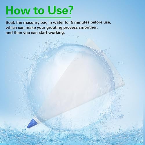 Miniatura 13 de Paquete de 3 bolsas de mortero de mampostería para lechada de azulejos, bolsa selladora de cemento resistente de 12 x 24 pulgadas, bolsa de lechada
