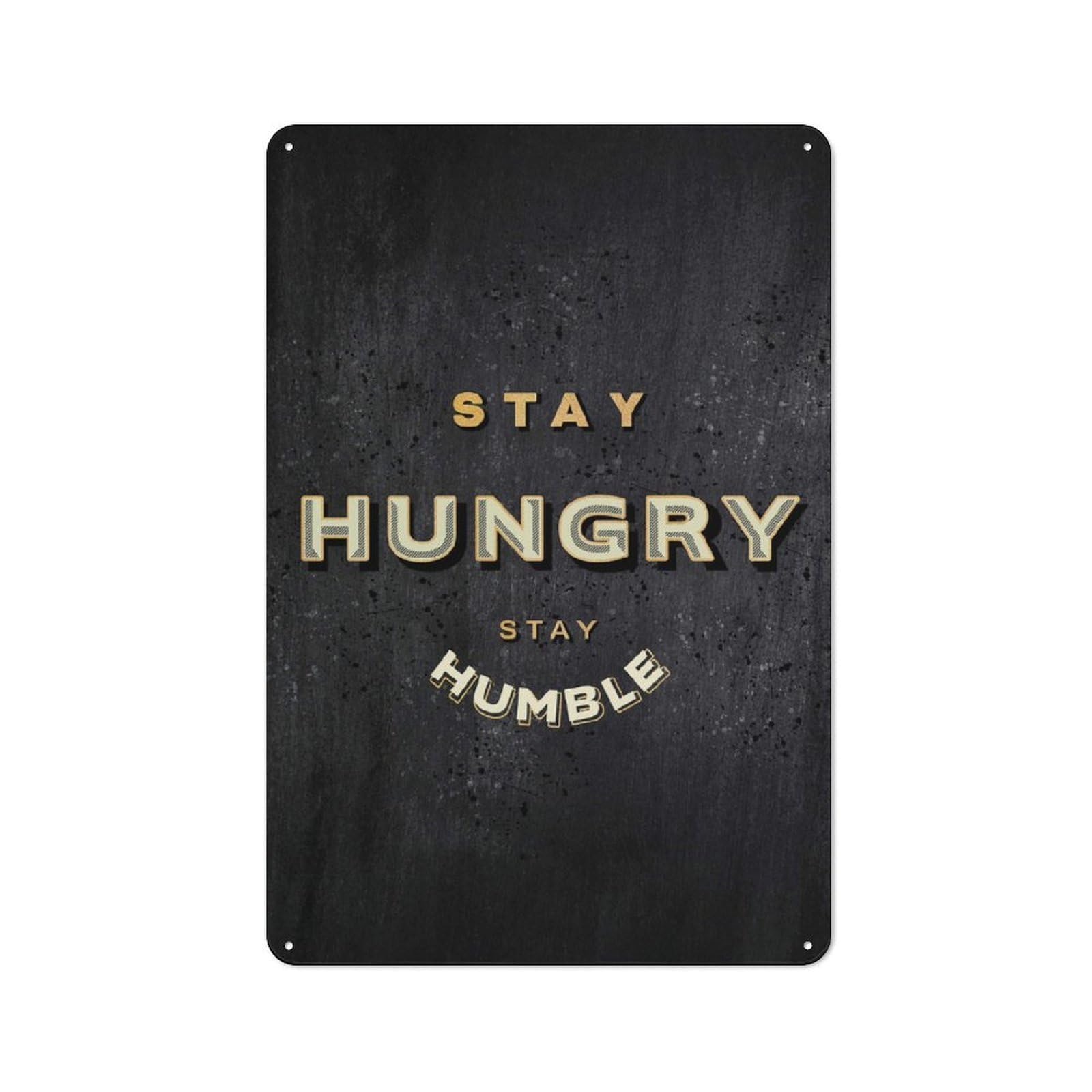 Junmoney Style-10 Metal Plaque 30X20cm With Stay Humble For Hallway Wall, Rustic Decor, A Metal Wall Feature For Hallways And Entrance Areas