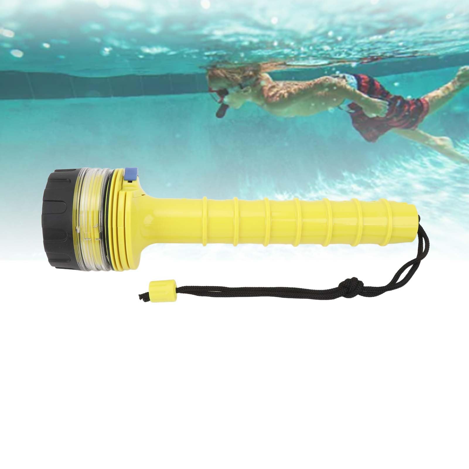 Torcia Subacquea Torcia Sommergibile a LED Ultra Luminosa Impermeabile per Immersioni in Campeggio Giallo