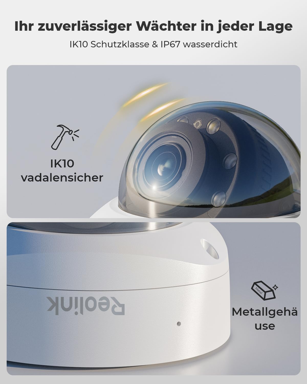 Reolink 4K PoE Überwachungsskamera mit Spotlights, 5X optischem Zoom, IP Kamera aussen mit Farbnachtsicht, 2-Wege-Audio, Person/Fahrzeug/Tiererkennung, IK10 Vandalismusschutz, Zeitraffer, RLC-843A