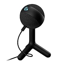 Logitech G Yeti Orb Microfono a Condensatore RGB per Gaming con LIGHTSYNC, Microfono USB per Streaming, Cardioide, Plug and Play USB per PC e Mac, Nero
