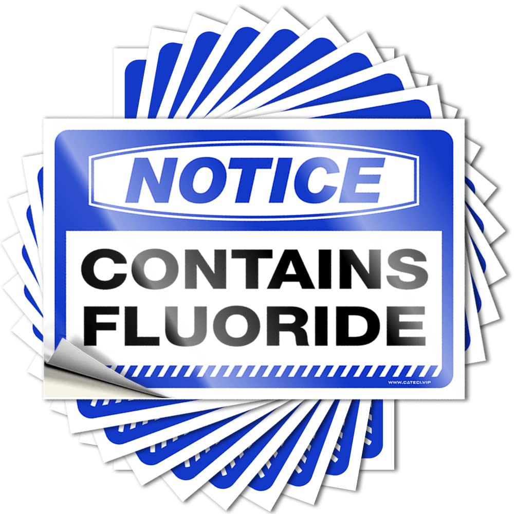 Boys Bedroom Decorations Cheap Funny Sticker - Notice Contains Fluoride Removable Decal Tumbler Easy Peel for Free(12X18CM)