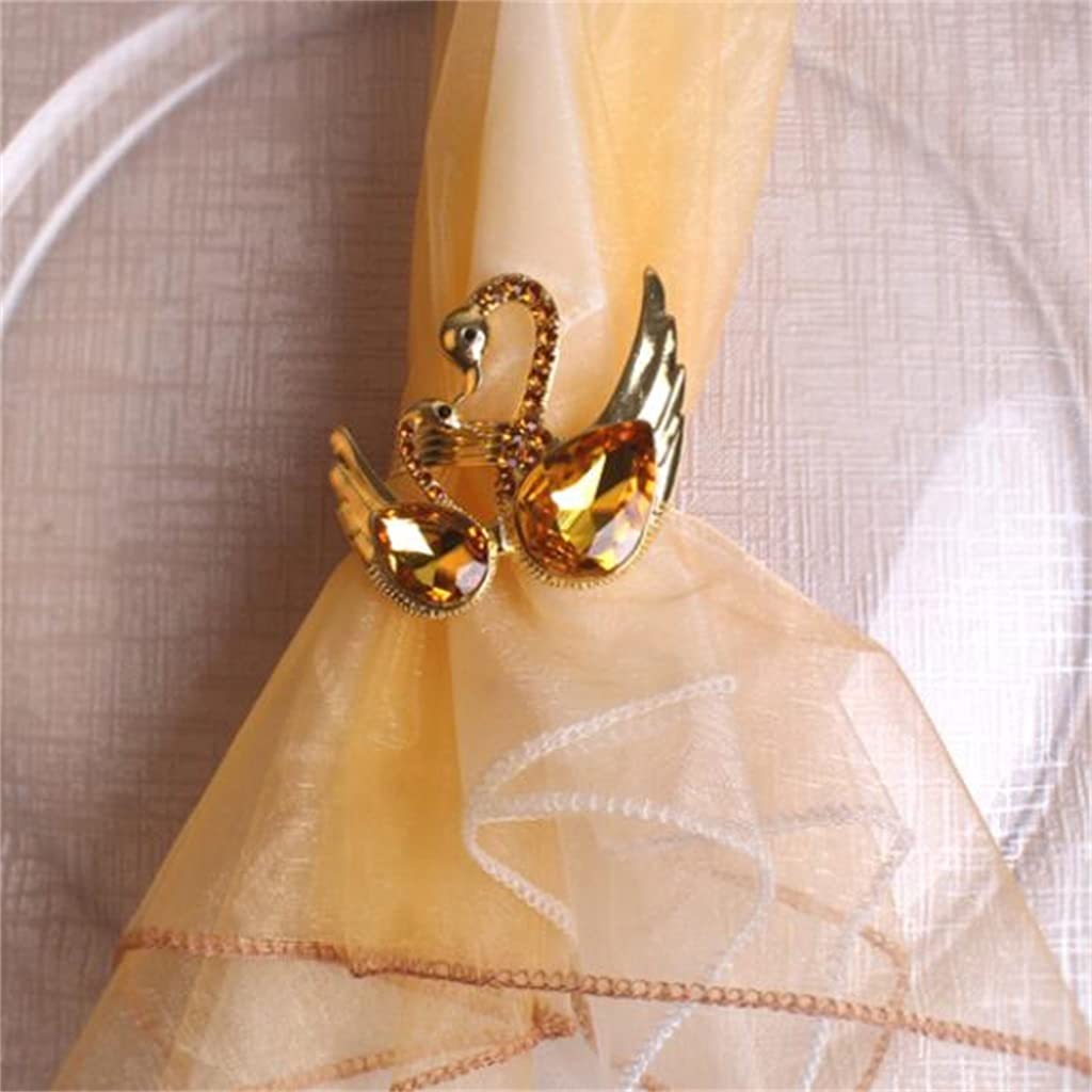 10 Uds. Decoraciones de Boda Cisne servilletero Hebilla servilletero Hotel servilletero Anillo de Tela (B Talla única)