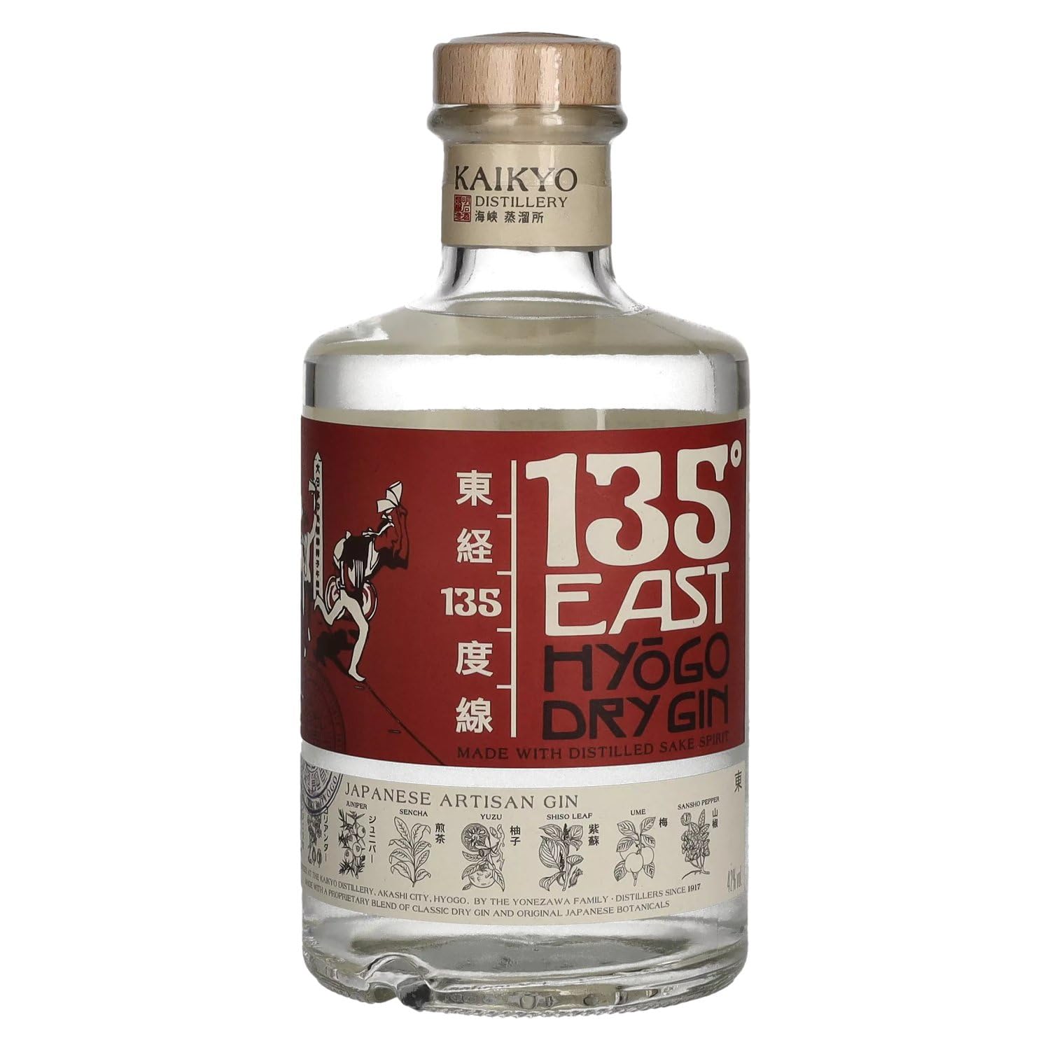 135° EAST Gin | Japanese Botanicals | Noten von Sansho-Pfeffer | Mit destilliertem Sake | 700ml | 42% alc. | Gold Award Gewinner des San Fransisco World Spirits Competition 2024