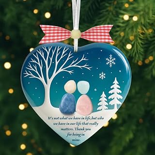 Heart Shaped Sea Glass Friendship, Sea Glass Ornaments, It's Not What We Have in Life, Sea Glasses 2D Effect Print Ornament, Timeless Friendship Keepsake, Best Friends Ornament, Friends