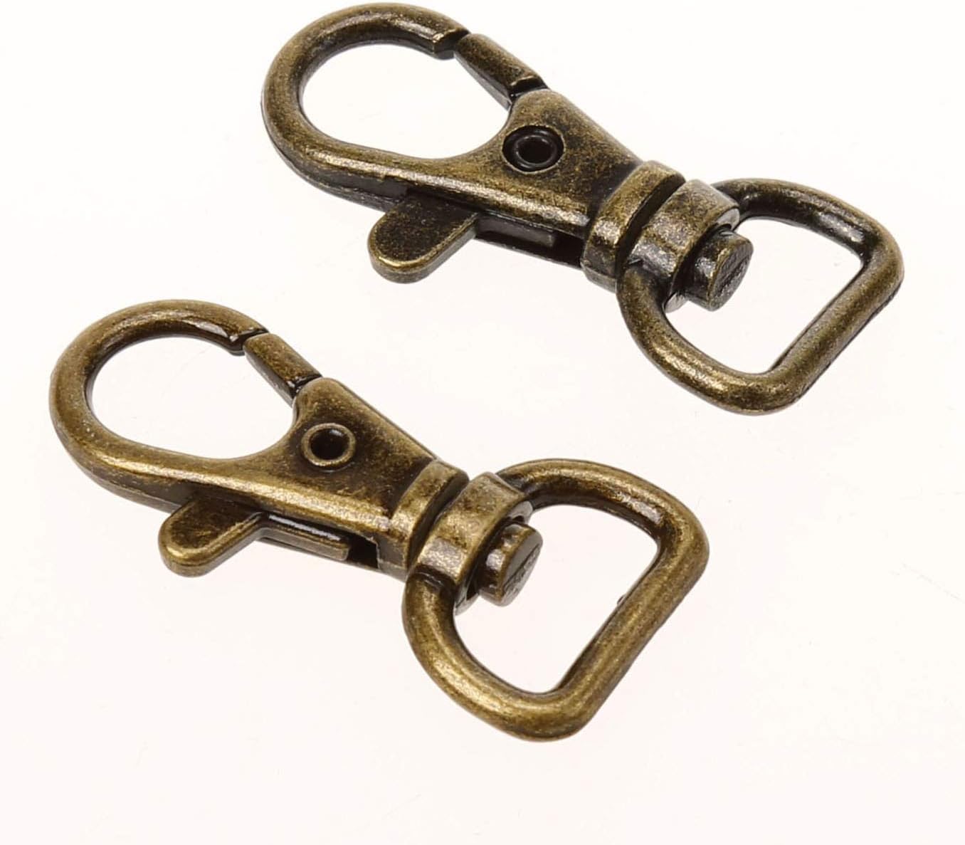 COTOWIN 1/2" Antique Brass Curved Lobster Clasps Swivel Trigger Clips Snap,Pack of 20