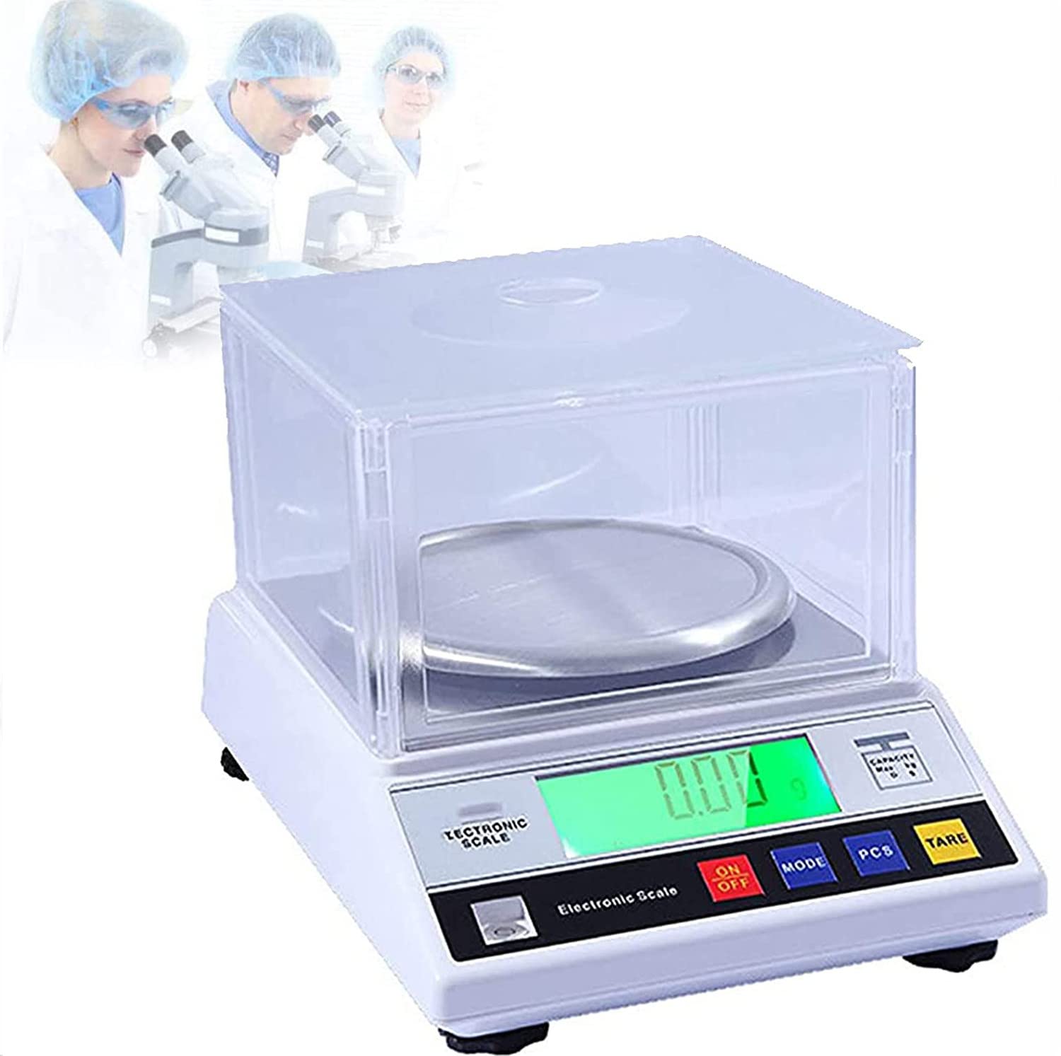 Wagi Kuchenne, 300g / 600g / 1000g / 2000g X 0,01 G Cyfrowa, Precyzyjna Laboratoryjna Waga Analityczna, Wyświetlacz Lcd, Laboratorium Wagowe Elektroniczna Waga Precyzyjna,1000g/0.1g