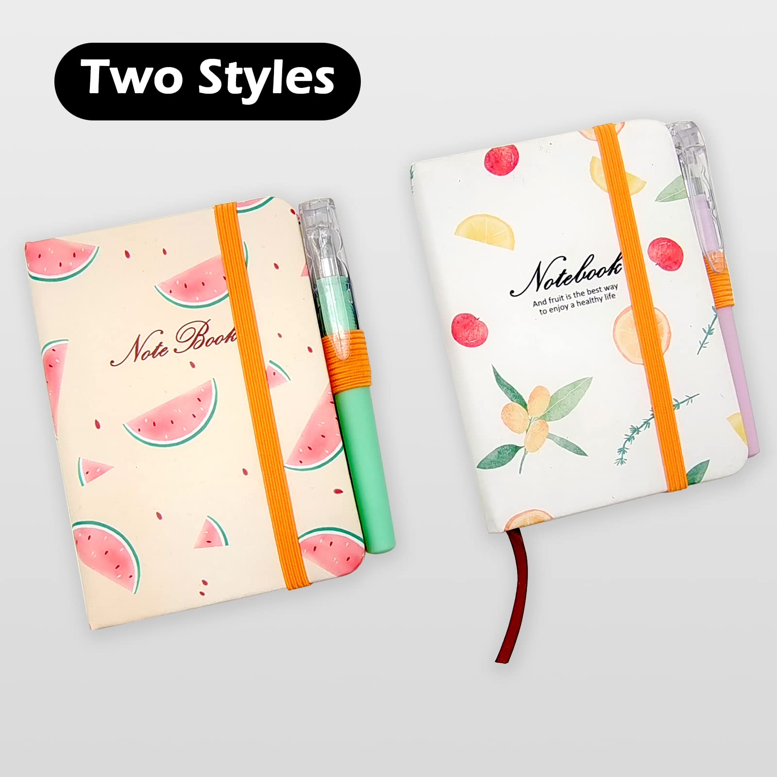 itechpanda Confezione da 2 mini quaderni tascabili con penna, formato A7, con copertina rigida, per bambini, ragazze, donne, università, studenti, ufficio, diario per scrivere oggetti