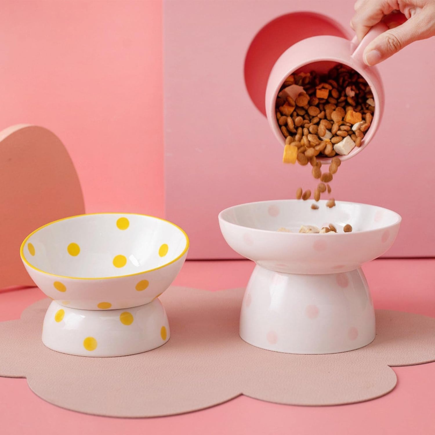 3x 200ml Ceramic Cat Feeder Bowl for s Small Dogs Stable