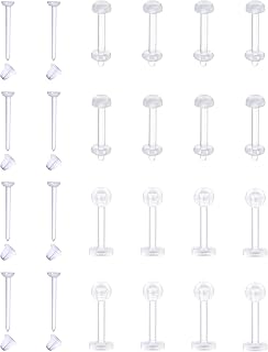 Clear Earrings Plastic Earrings for Sports 16g Clear Cartilage Earrings Stud Plastic Helix Tragus Earring Medusa Monroe Piercing Retainer Clear Lip Rings Labret Retainers for Work Surgery
