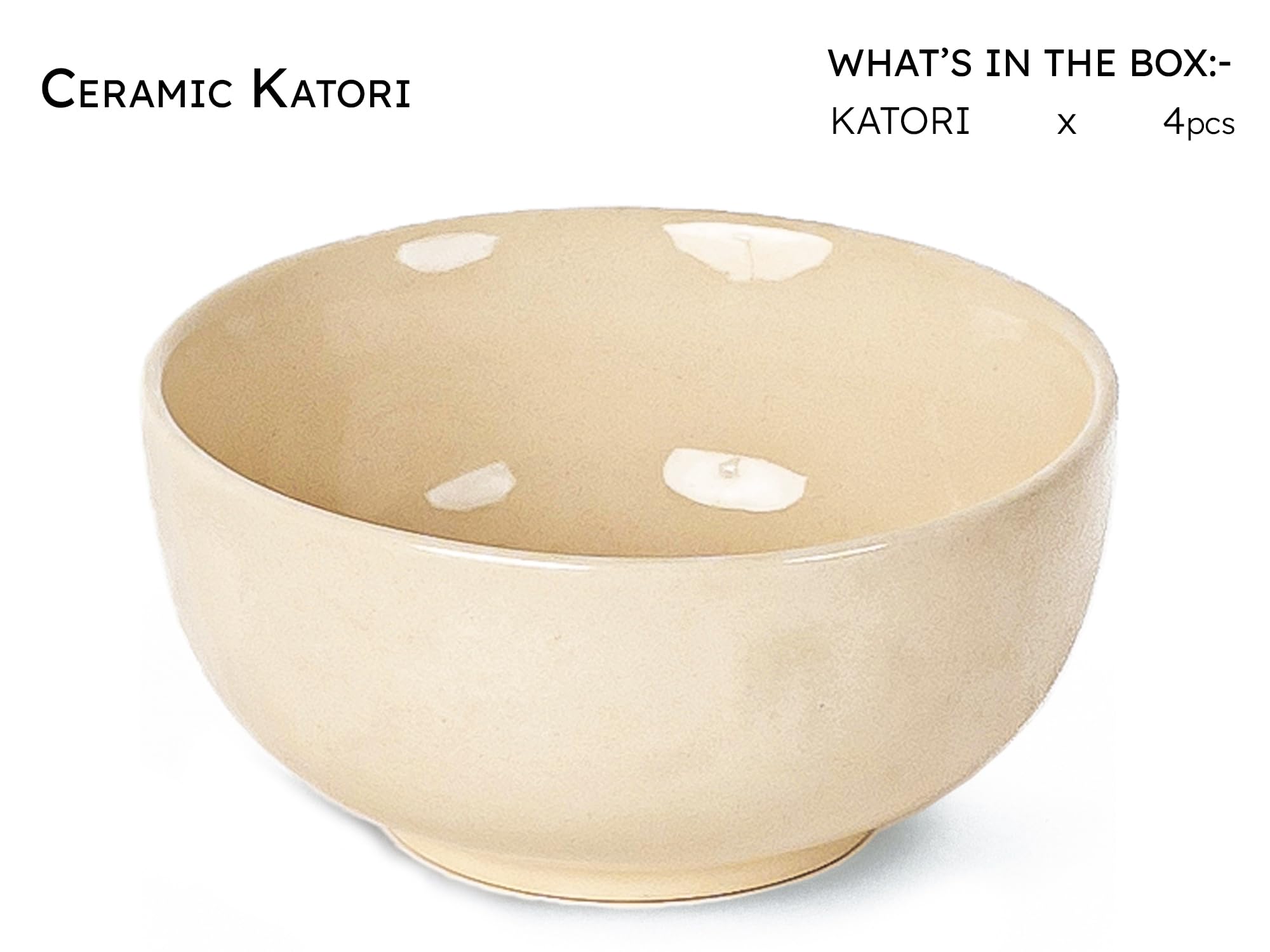 Bodhi House Ceramic Bowl Set - 4 Piece, Feather White -3