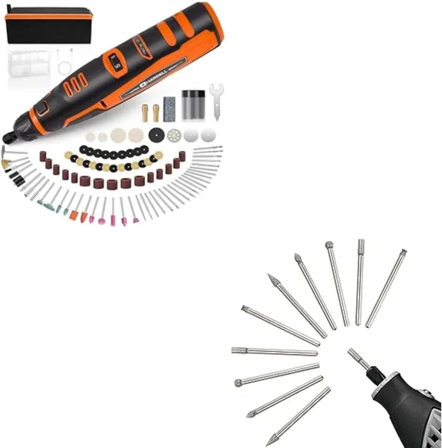 HARDELL 12v Cordless Rotary Tool & 10pcs Rotary Tool Accessories