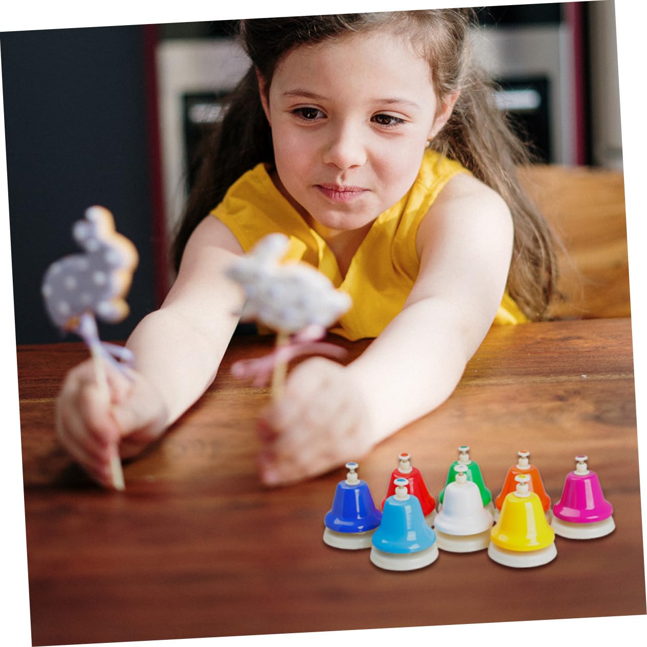 Campana de Mano de Metal Diatónica 8 Piezas Acero Inoxidable para Niños