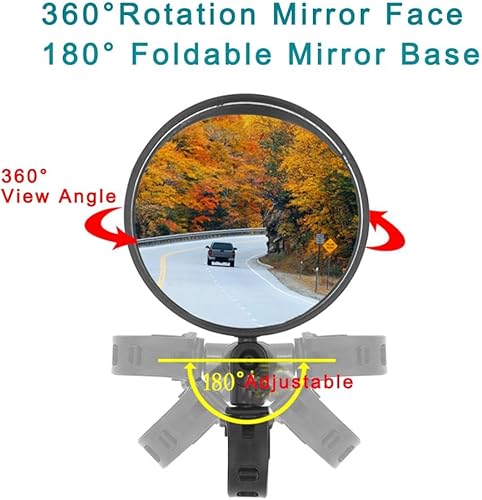 Miniatura 6 de QYMOTO Go Kart - Espejo retrovisor lateral para Coleman KT196, Trail Master, ajuste universal de 1/2 a 1.37 pulgadas de diámetro, 2 espejos convexos