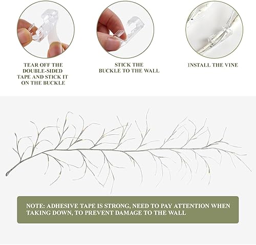 Miniatura 6 de Guirnalda de abedul blanco con luces de 6 pies, 72 LED, funciona con pilas, enredadera con temporizador, árbol de abedul iluminado para paredes,