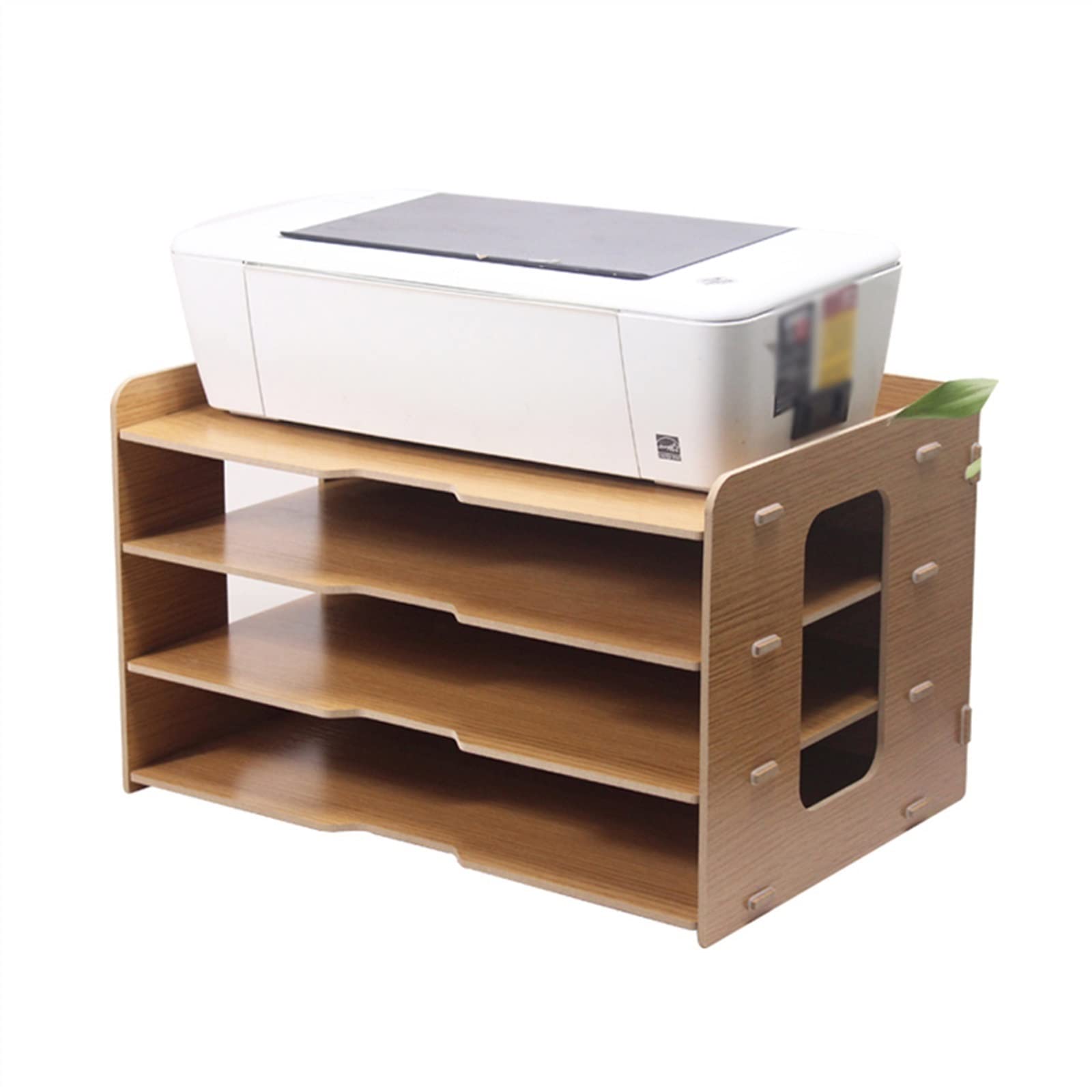 Stand di Stampa per Ufficio Scaffale for file ispessito Desktop in legno multistrato 4 Grid Scaffale for libri for ufficio Scaffale for stampante for scatole dati Staffa Scanner Fax ( Color : C , Size