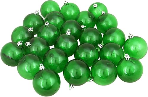 Northlight 60 adornos de bola de Navidad transparentes inastillables de color verde de 2.5 pulgadas (2.362 in)