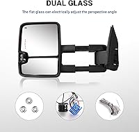Vista 4 de HF autoparts Espejos de Remolque Compatibles con Chevy Silverado 2003-2007, GMC Sierra Espejos de Remolque, Par Eléctrico con Calefacción con Luz