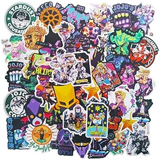 JoJo's Bizarre Adventure Stickers 50Pcs, Japanese Anime Cartoon Decals for Laptop Water Bottle Car Bump Motorcycle Hydroflask Computer Phone, Vinyl Waterproof Graffiti Sticker for Kids Fans Friends