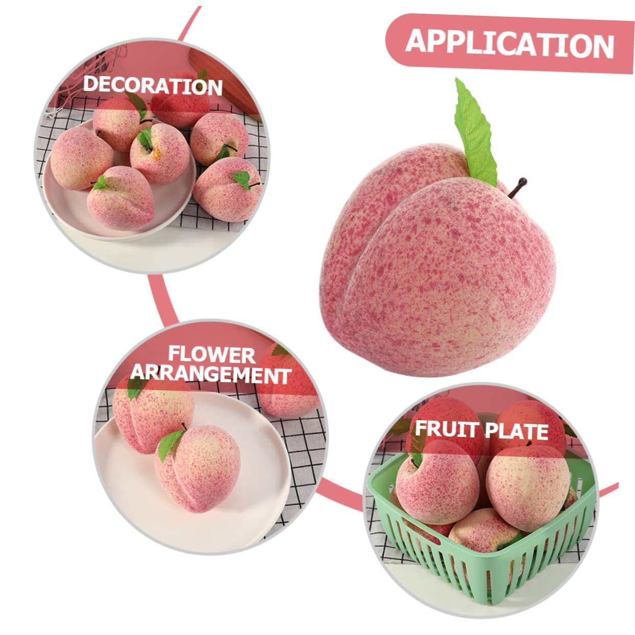 MAGICLULU 3 Set Di Decorazioni Di Pesche Artificiali Realistiche Frutta Decorativa Per Centrotavola Per Feste in Cucina 10 Pezzi * 3