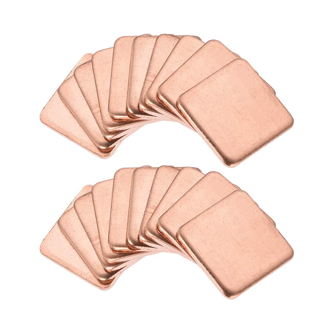 uxcell Flat IC Chipset Thermal Copper Heatsink for CPU GPU RAM 15 x 15 x 1.5mm 20pcs