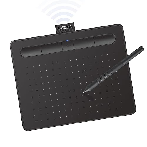 Tableta de dibujo gráfico Wacom Intuos Small Bluetooth, 4 teclas Express configurables, portátil para profesores, estudiantes y creadores, compatible con Chromebook Mac OS Android y Windows - Negro