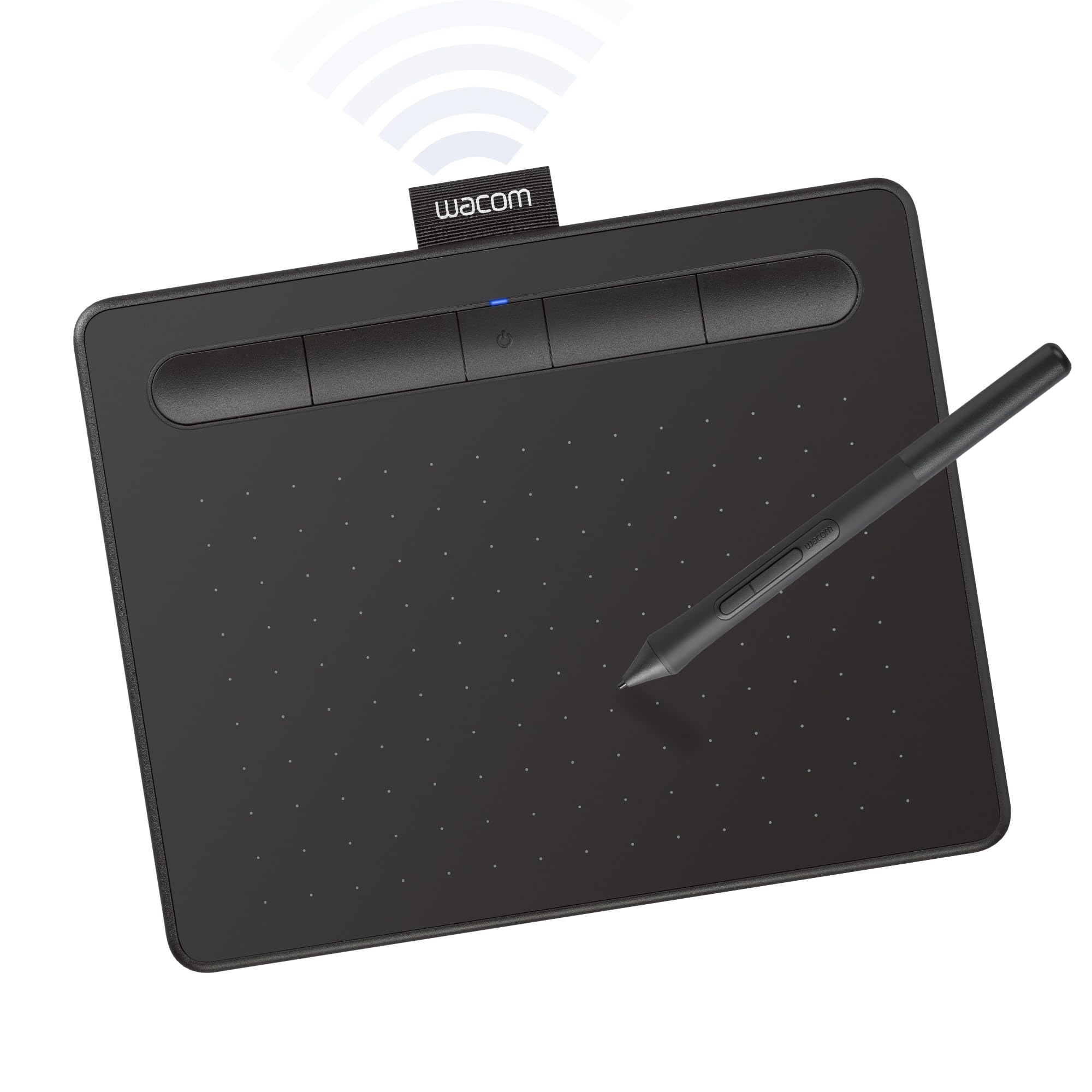 Wacom Intuos Small Bluetooth Graphics Drawing Tablet, 4 Customizable ExpressKeys, Portable for Teachers, Students and Creators, Compatible with Chromebook Mac OS Android and Windows - Black