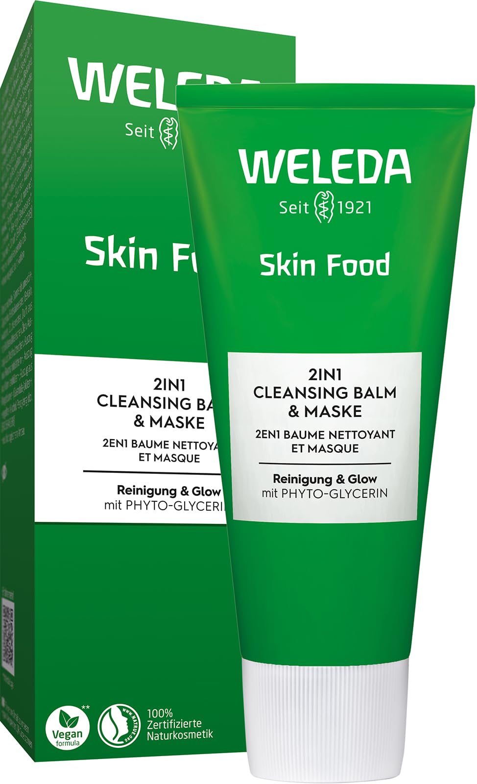 WELEDA Bio Skin Food 2in1 Cleansing Balm & Maske – Naturkosmetik Gesichtsreinigung / Gesichtsmaske für normale & trockene Haut