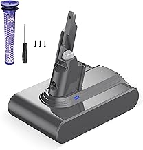 Powerextra 21.6V Dyson V7 Replacement Battery 4000mAh Compatible with Dyson V7 Series SV11 Motorhead Pro V7 Trigger V7 Animal V7 Car+Boat V7 Fluffy 968670-06 Handheld Vacuum Cleaner with 2 Filters