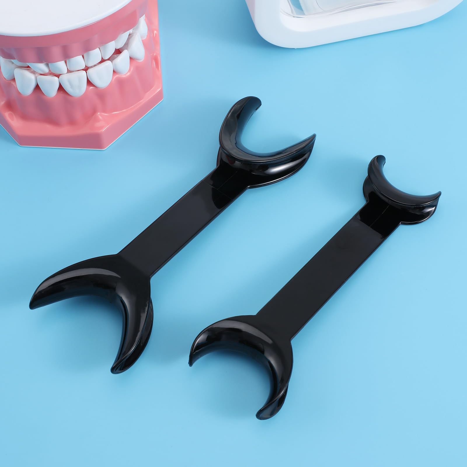 HEALIFTY 8pcs strumento dentale doppia testa apri bocca T-forma intraorale guancia labbra divaricatore (nero)