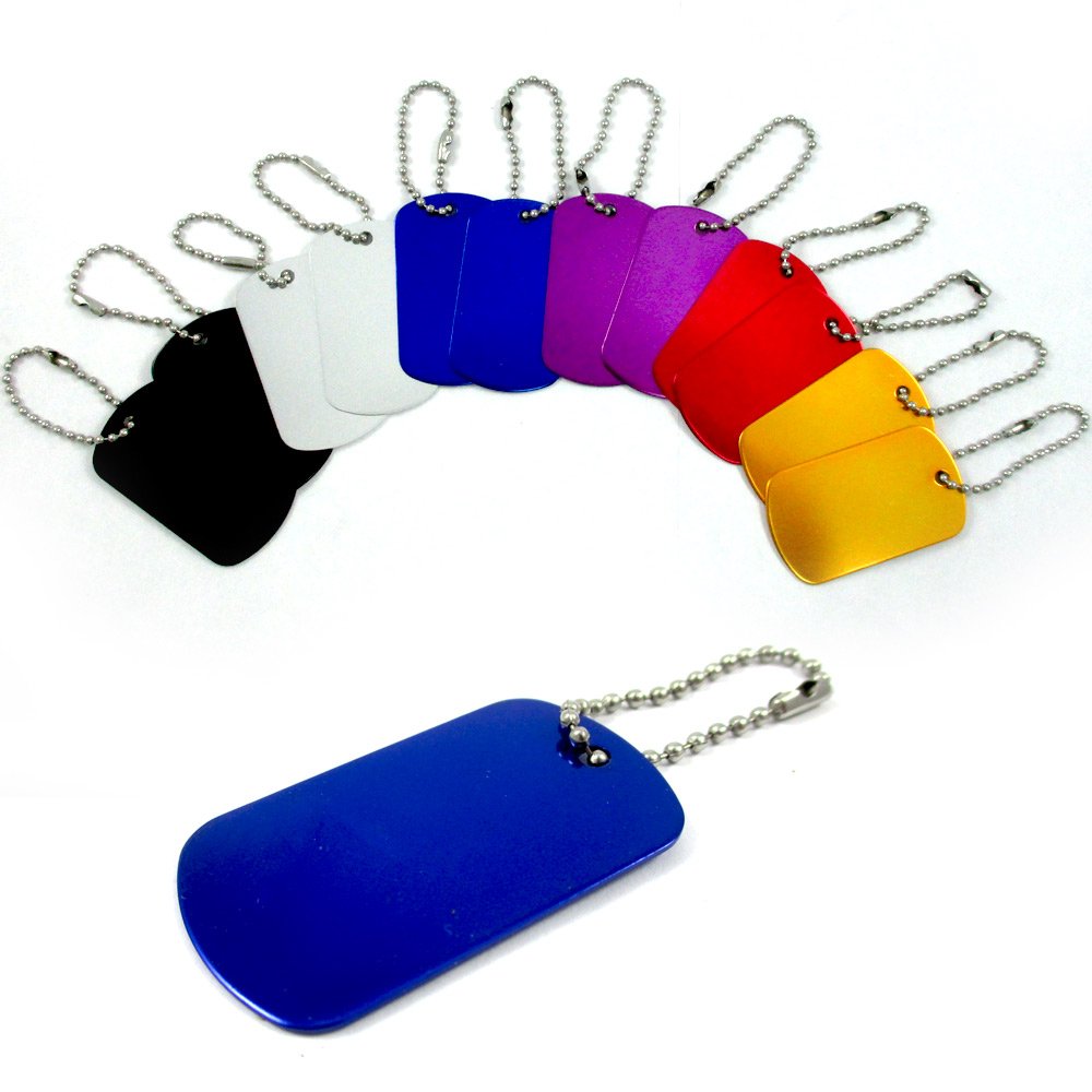 blank anodized aluminum dog tags