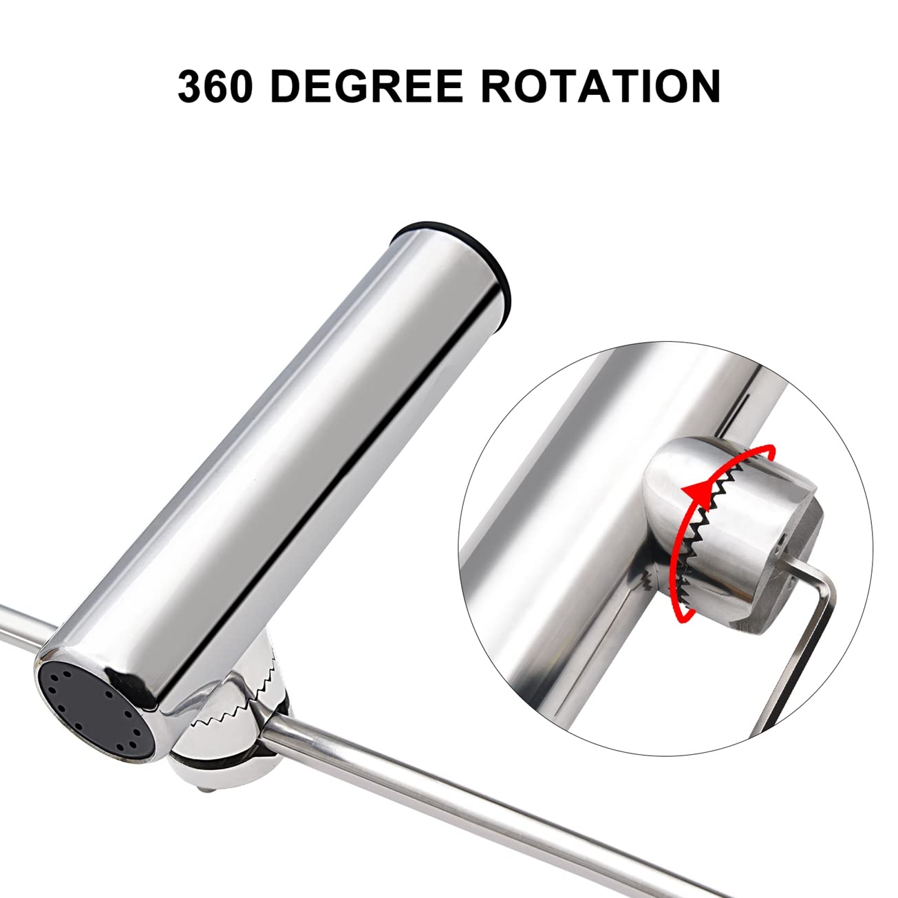 KAOLALI 2PCS Porte Canne INOX, Support de Canne à Pêche Bateaux Yachts pour Rails de 22 mm à 26 mm
