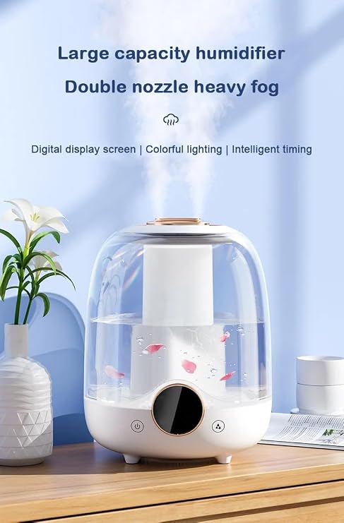 Coverzone 3 Liter Volume Humidifier Steam Machine Humidifier Aroma Therapy Diffuser 3000 Ml Capacity 21x16 cm Home Office Spa Room Humidifier K07 (Green)