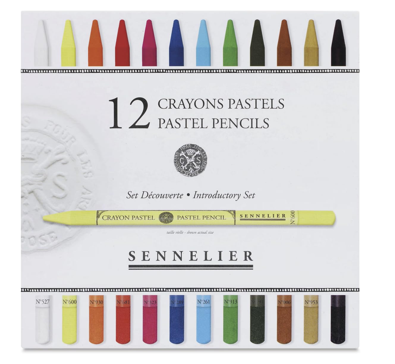 Sennelier Coffret 12 Crayons Pastel Sans Bois + 12 Emplacements Vides – Haute Pigmentation – Dessin, Esquisse & Détails – Pastels Secs Demi-Durs – Beaux-Arts Professionnels
