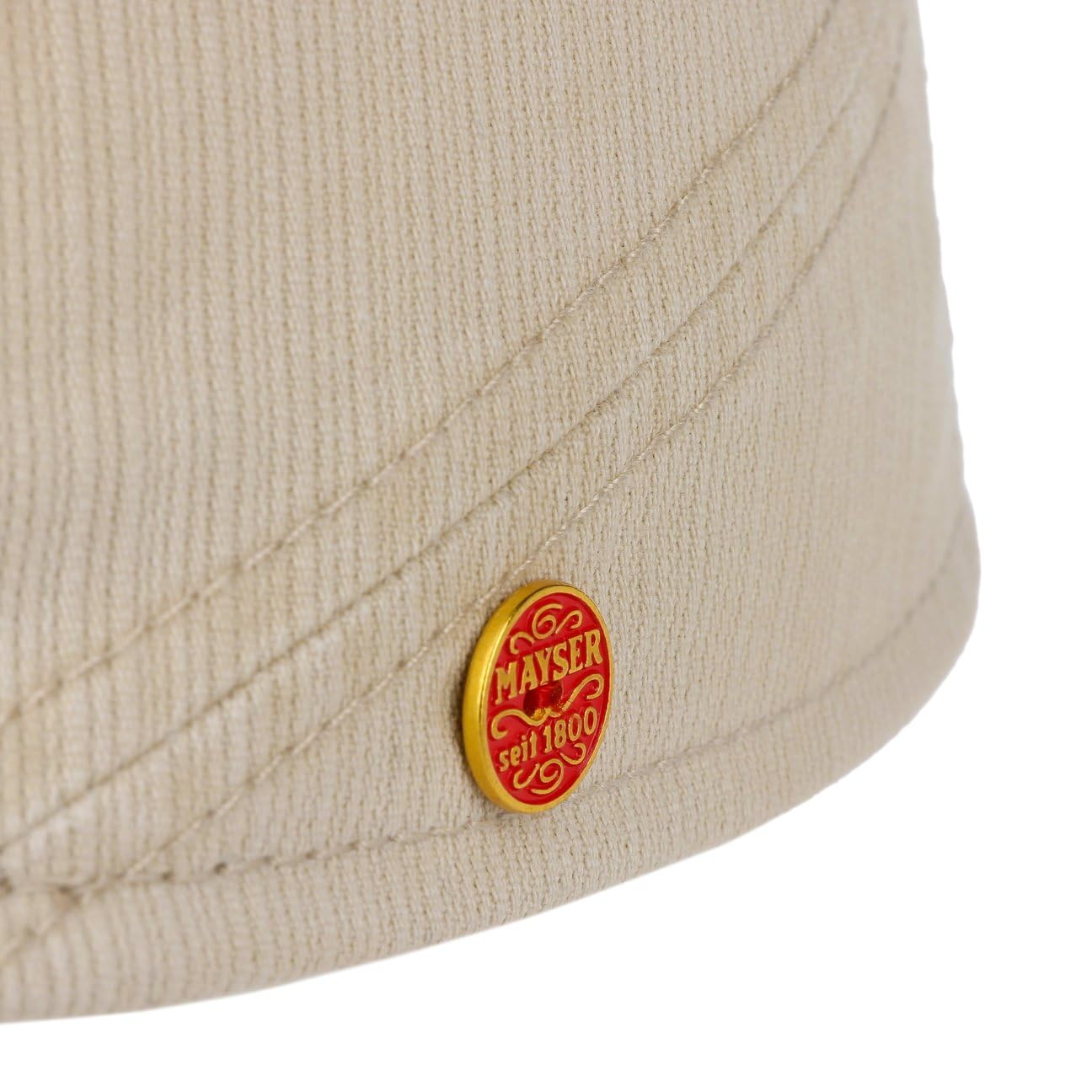 Mayser Czapka z Daszkiem Bawełniana SpeedyMężczyźni - Made in the EU przeciwsloneczna baseball cap na lato daszkiem, Zapięcie rzepy wiosna-lato - 58 cm jasnobeżowy