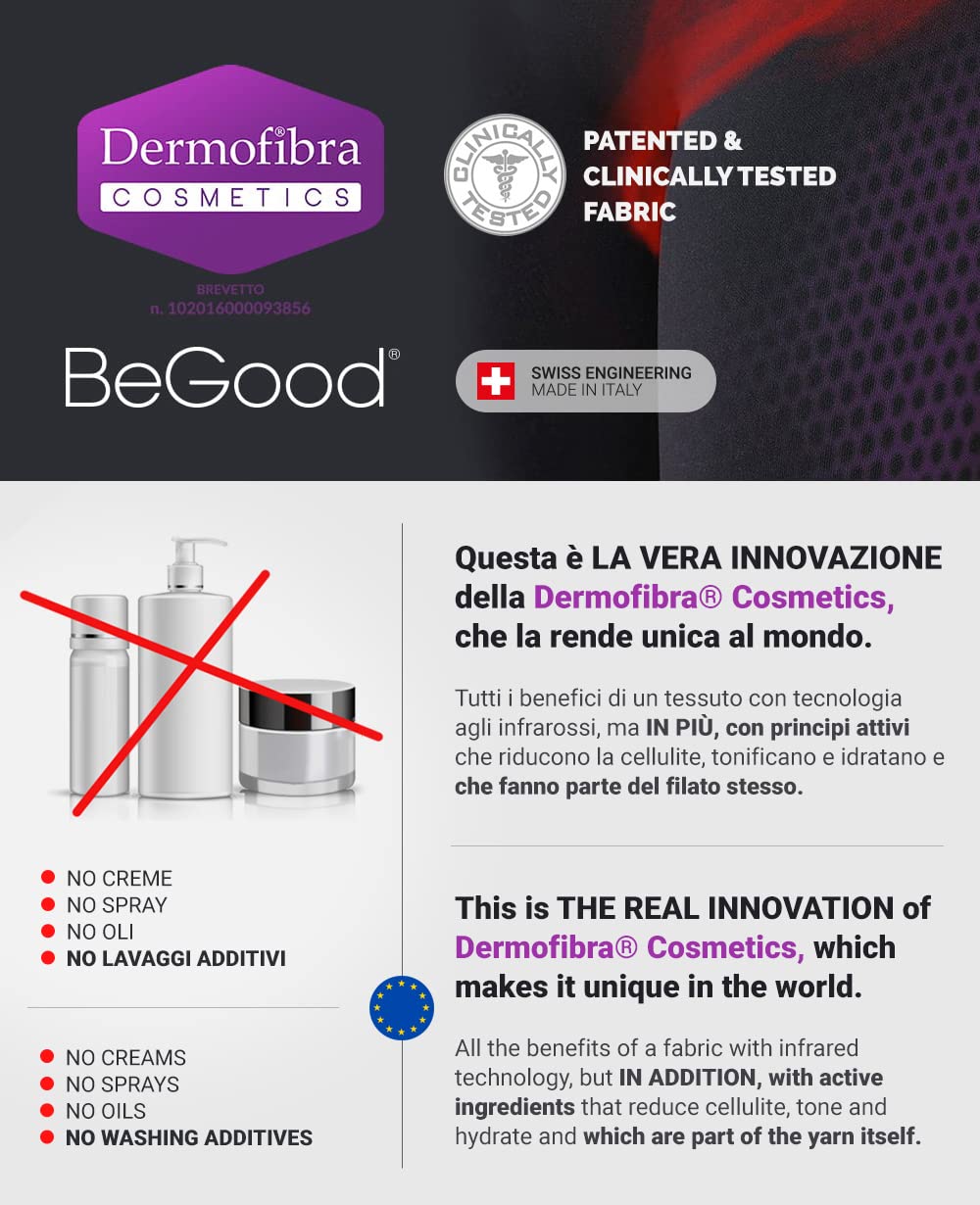 BeGood - Leggings Capri Superslim Pancia Piatta Dimagrante Donna. Tonifica, Drena, Idrata. Anticellulite in Tessuto Tecnico Brevettato e Clinicamente Testato