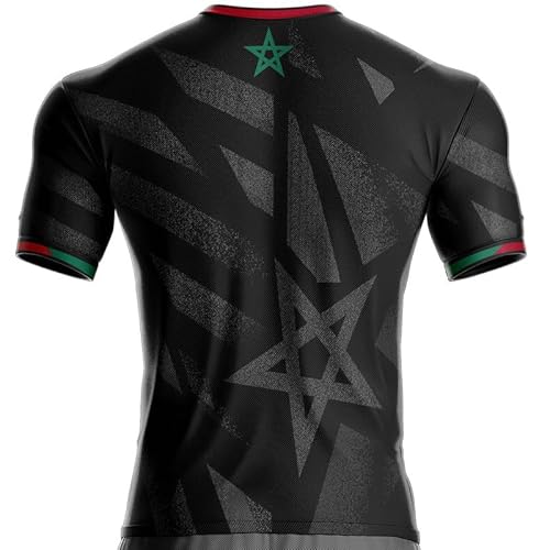 Marruecos MC-34 Fútbol Bandera marroquí, Negro , XXL