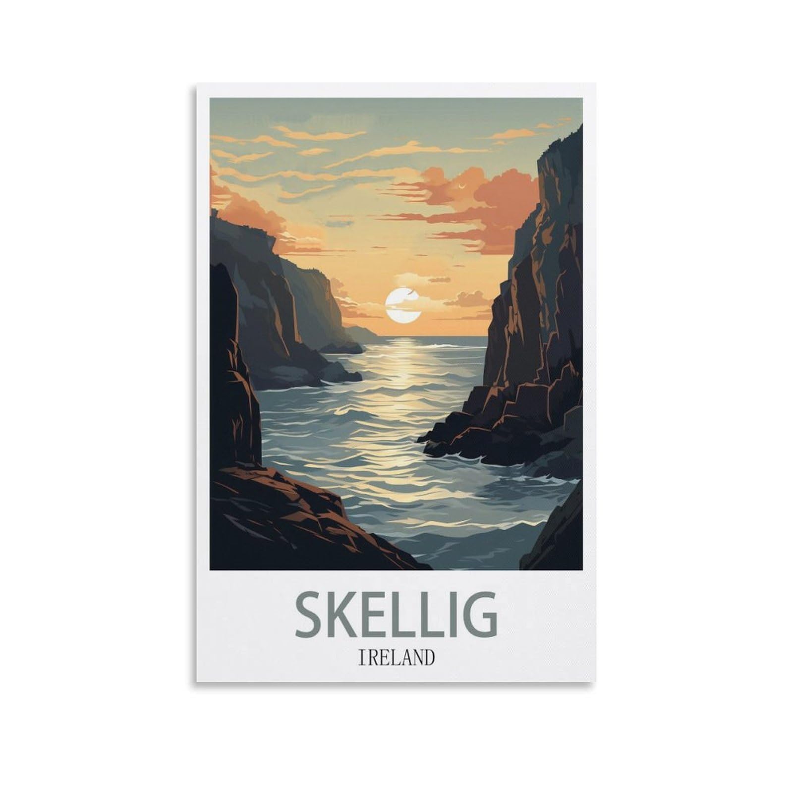 EZMLFA 5D Diamond Painting Kits for Adults,Skellig Ireland Diamond Art Kits for Beginners,Full Drill Diamonds Gem Art for Home Wall Decor Gift 50x60cm