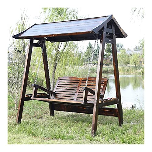 Juego perfecto de silla columpio de madera para patio al aire libre, muebles de patio trasero, hamacas perezosas
