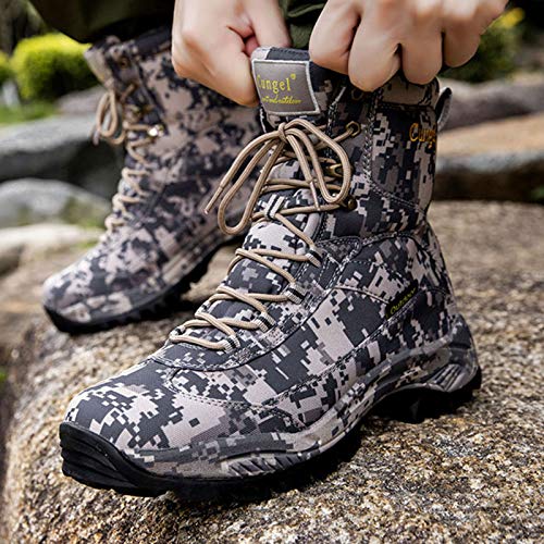 cungel Men's Tactical Military Boot Waterproof Digital Camo Work Combat Boots 8 Inch Lightweight Breathable Durable High-Cut(Digital camo,11)