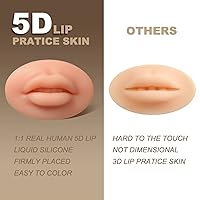 Vista 3 de CHUSE Módulo de práctica de labios realistas de silicona suave 5D para maquillaje semipermanente, práctica de microblading de silicona, labios