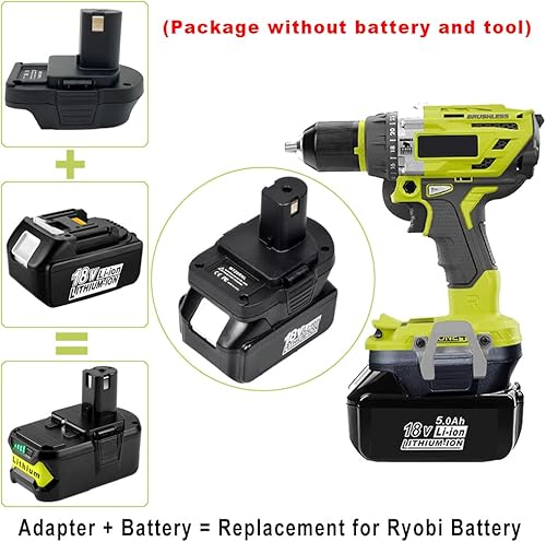 Miniatura 6 de Adaptador para batería Makita de 18 V a baterías Roybi de 18 V, compatible con Makita 18V BL1860B BL1850 BL1830 BL1815 LXT batería uso para Ryobi 18