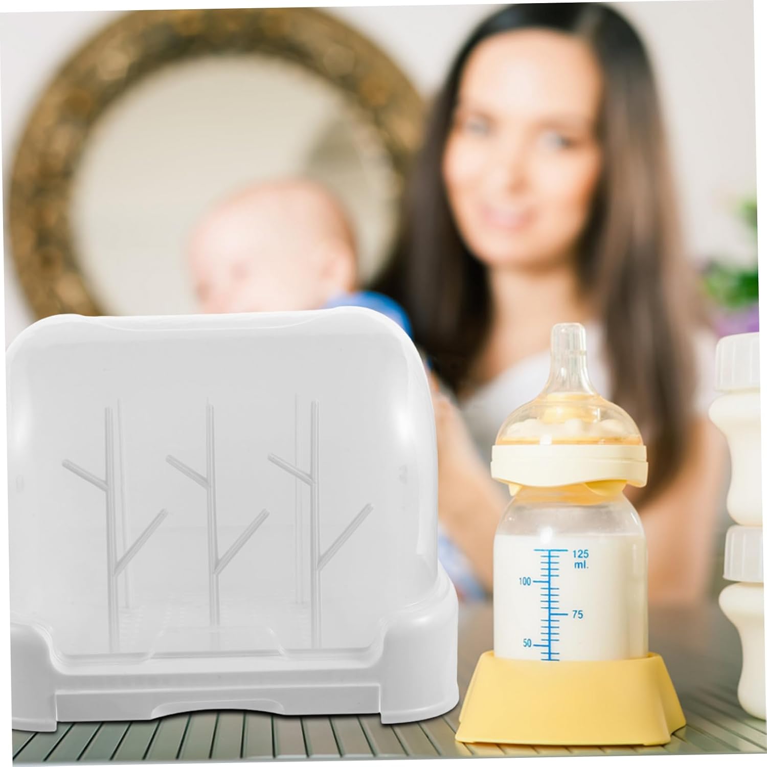 1Set Bottle Drying Rack Quick Drainage Design Space-Saving Countertop Organizer for Bottles Nipples Cups Versatile Accessories Storage Large with Drain Supports