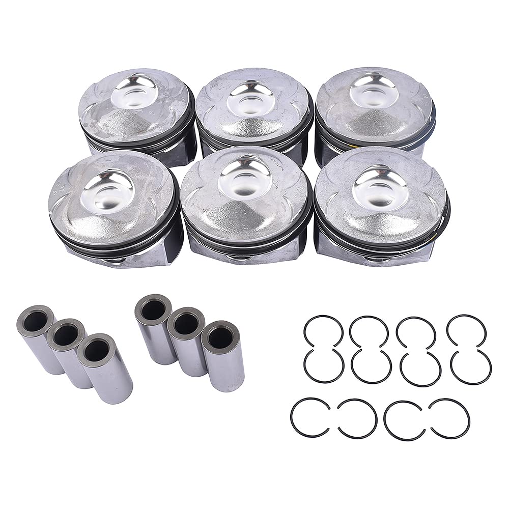 6 X Engine Piston Rings AJ126 Compatible with La-nd Ro-ver LR4/ Ran-ge Ro-ver/Sport Ja-guar XE/XF/XJ/F-Type/F-Face 3.0L V6 LR062617 LR041639
