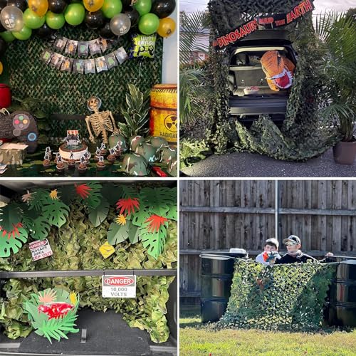 HYOUT Camouflage Netting, Camo Net Woodland Blinds Great for Military Sunshade Camping Shooting Hunting Party Decoration 1.5x3M/5x9.8ft - Thumbnail 5