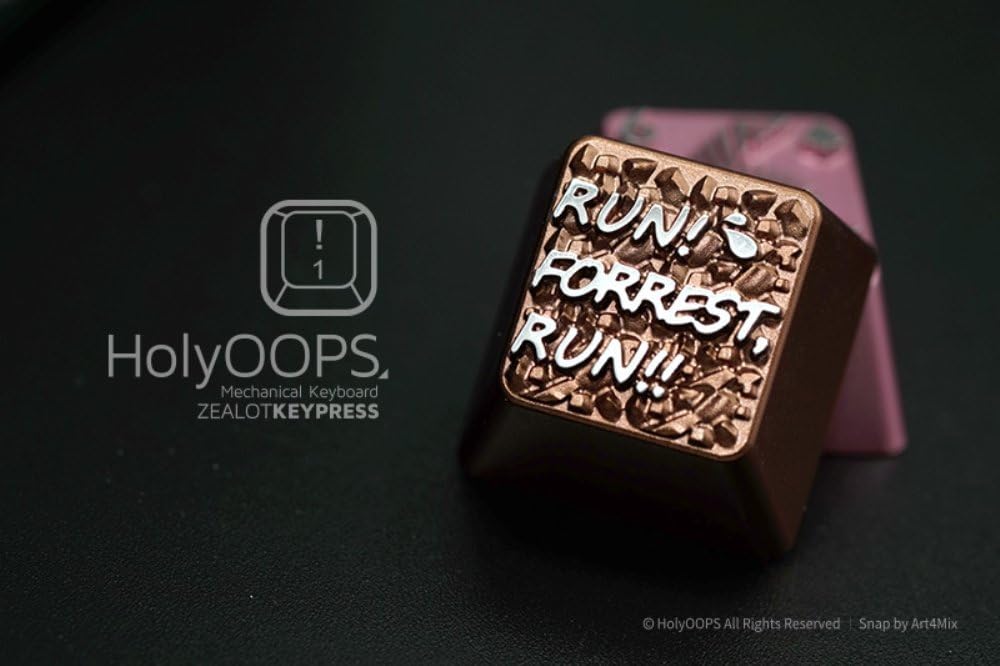 Customized Keycaps, NEWBEE Run Forest Run Double Anodized Aluminum Alternative Keycaps for Cherry MX Switches Mechanical Keyboards
