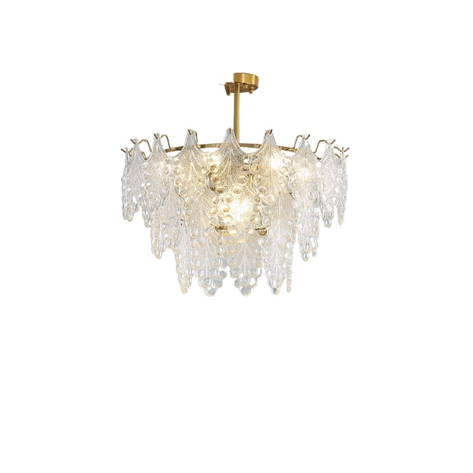 ASerZenith Chandeliers French Light Luxury Living Room Chandelier Pastoral Bedroom Lamp Villa Hall Lamp Nordic Net Red Creative Restaurant Chandelier,Hanging Light,Red-A 50Cm Diameter/3 Levels