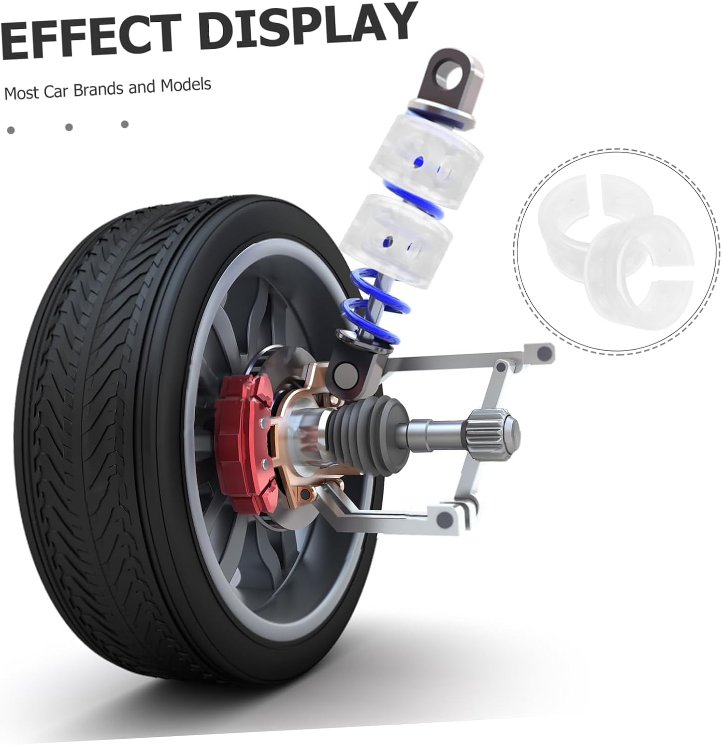 IMIKEYA 1pair Automotive Shock Absorbers Transparent Spring Bumpers for Reduction Cushioning Gel for Cars and Scooters Easy to Install