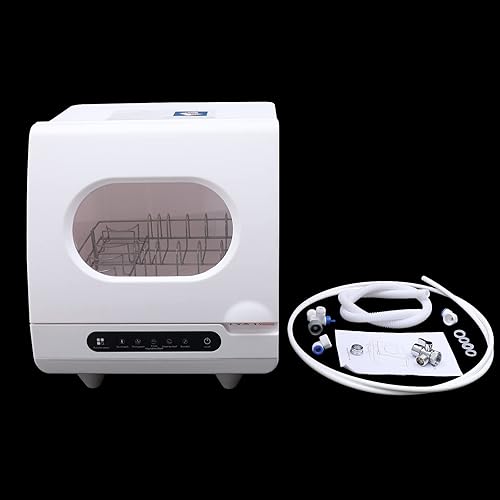 Miniatura 4 de Lavaplatos de mesa, lavavajillas compacto para encimera con 5 programas de lavado para apartamentos pequeños, dormitorios y casas rodantes, lavado