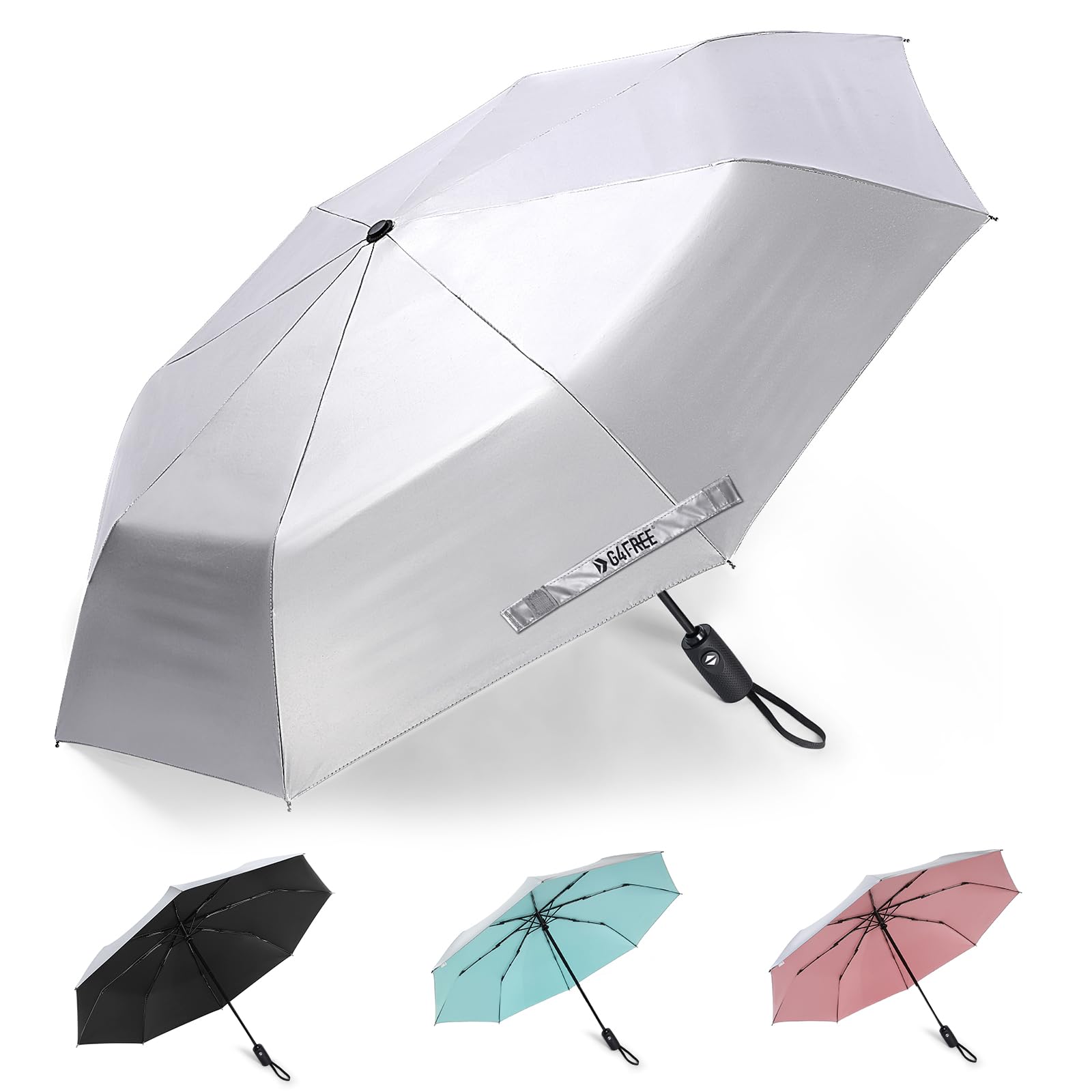 G4FreeUPF 50+ UV Protection Travel Umbrella 42 Inch Sun Blocking Umbrella